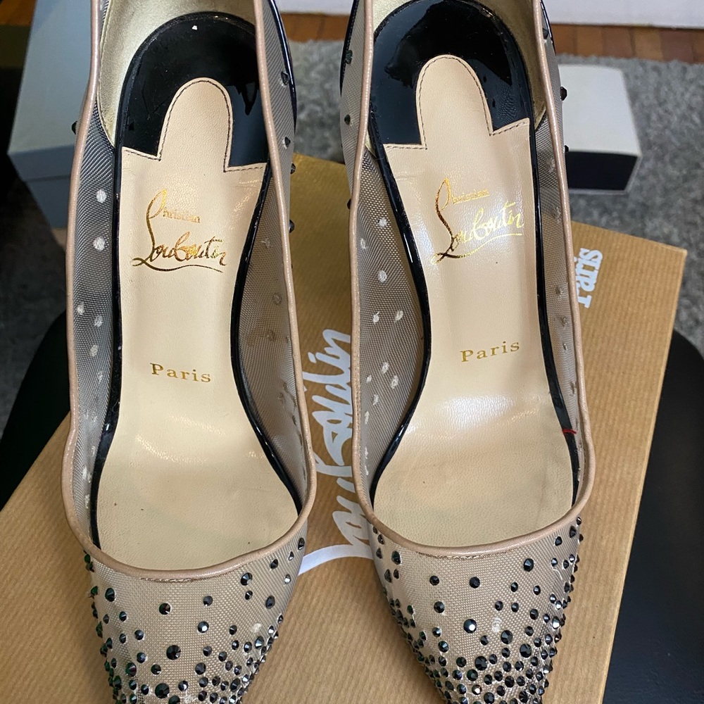 COPY - CHRISTIAN LOUBOUTIN Follies Strass Size 38 - Picture 2 of 14
